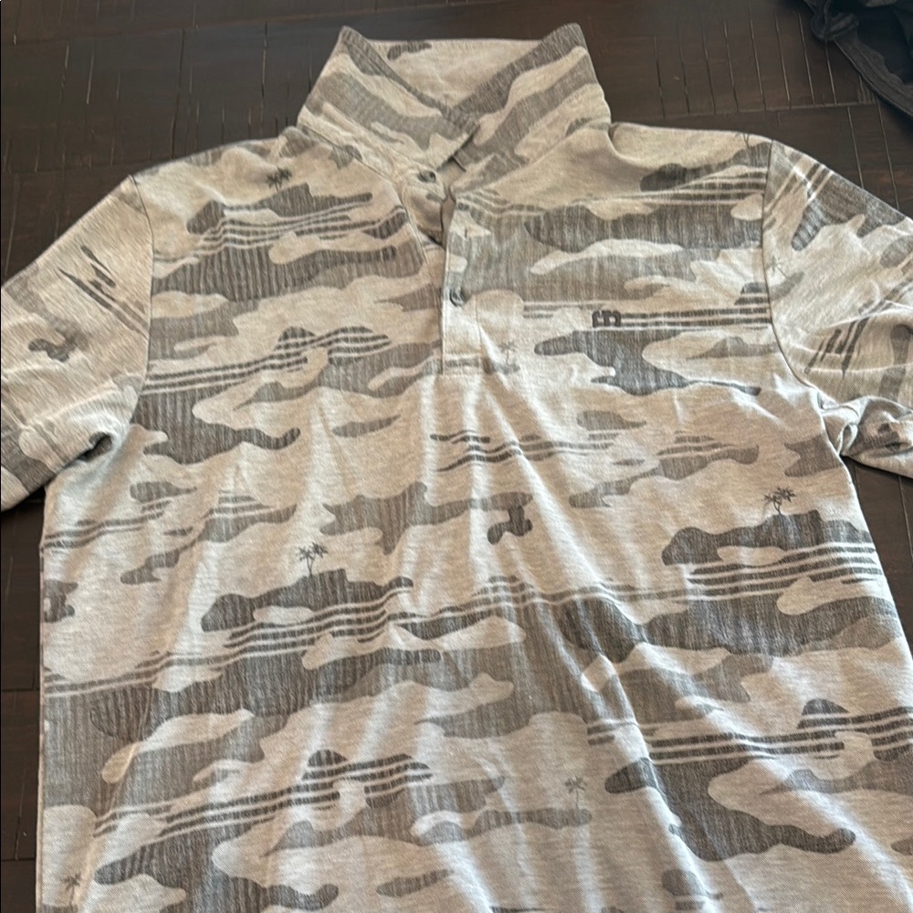 Travis Mathew Gray Camouflage Polo Shirt